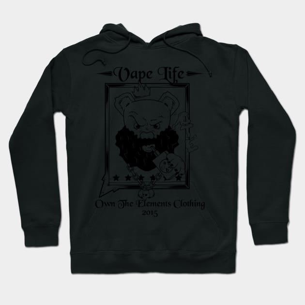 OTE vaping bear blk beard Hoodie by OwnTheElementsClothing